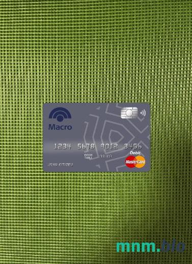 Argenitina Banco Macro S.A bank master card wygląd fotograficzny skan PSD + zdjęcie